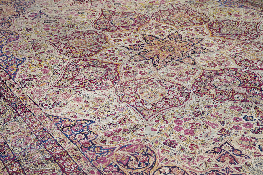 Antique Ivory Lavar Kerman Rug 10'1'' x 14'11''