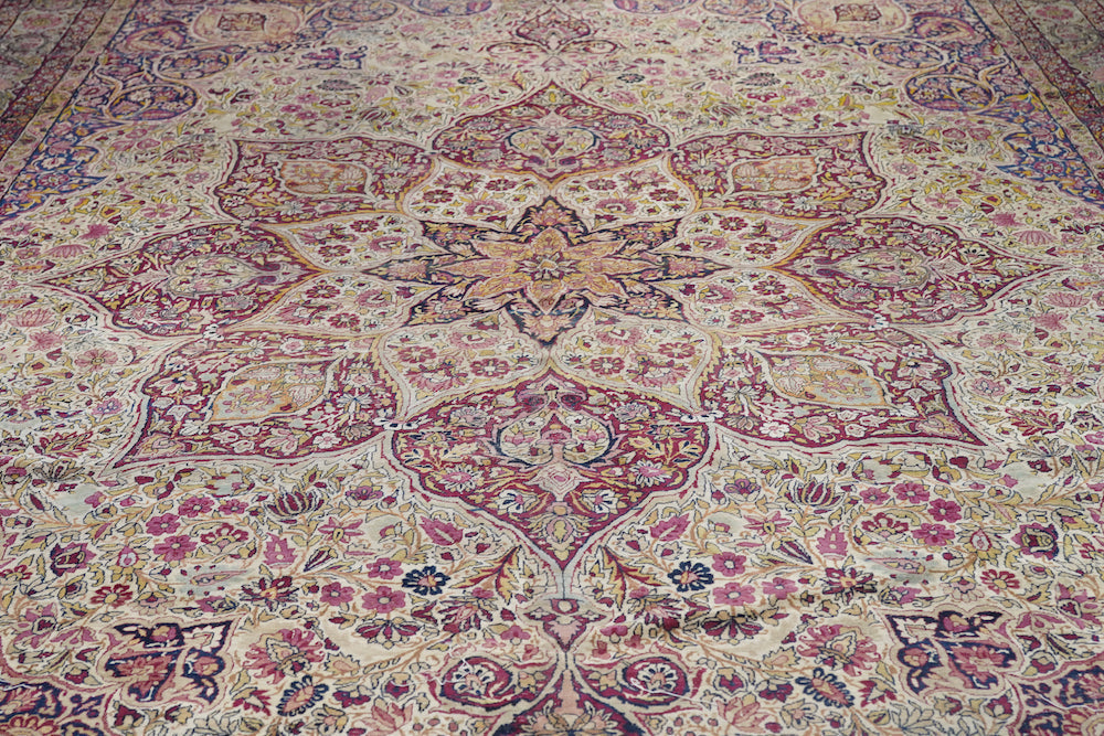 Antique Ivory Lavar Kerman Rug 10'1'' x 14'11''