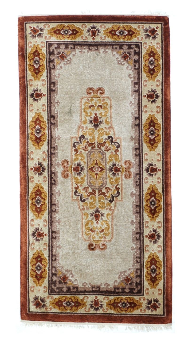 Vintage Chinese Silk Rug 2'3'' x 4'7''