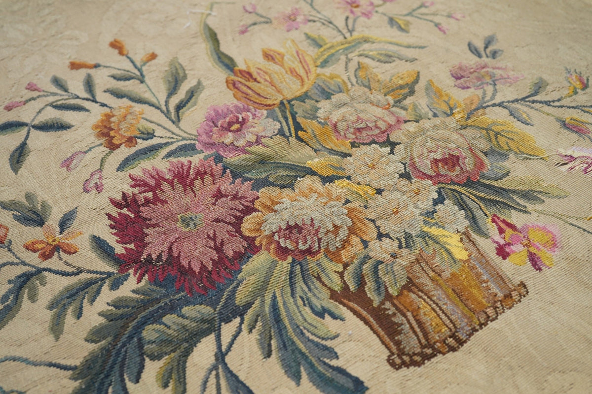 Antique Tapestry French seat cover, Circa 1890 one of pair 2'4'' x 2'8''