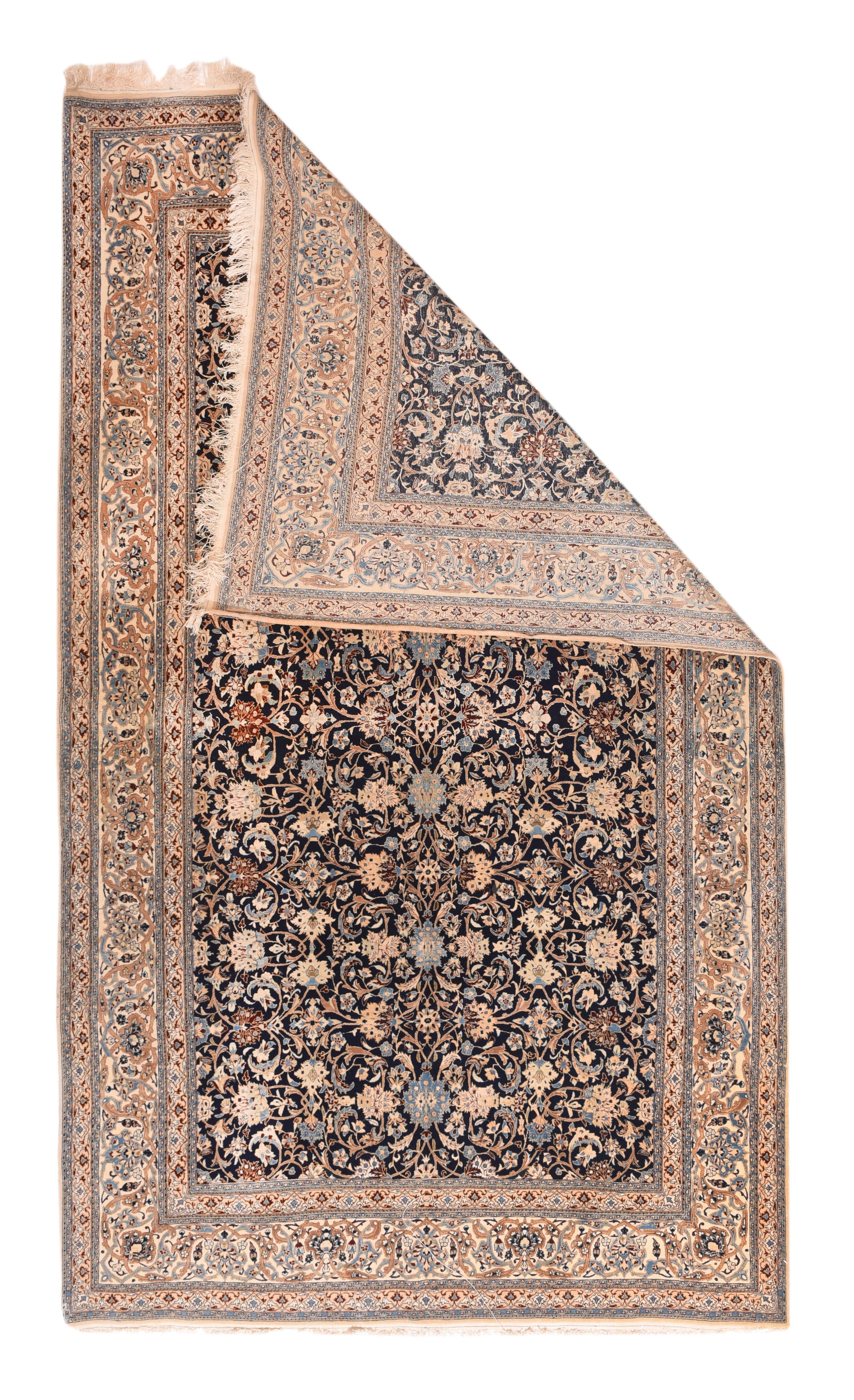 Extremely Fine  Nain Habibian Wool and Silk Rug 5'5'' x 9'0''