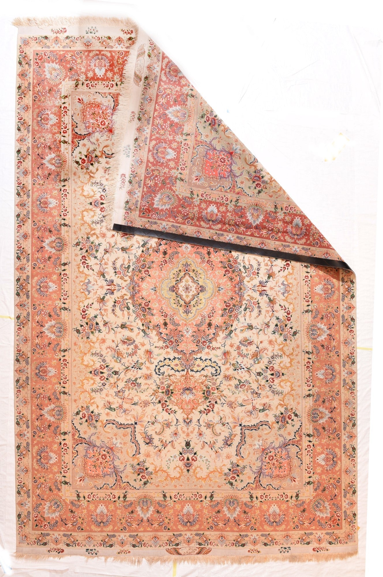 Extremely Fine  Tabriz Wool & Silk Soven by the artist Master Weaver with a Silk foundation Rug 6'7'' x 10'2''