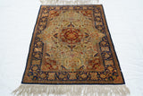 Extremely Fine Antique Silk Hereke Rug Signed by the Master Weaver 2'6'' x 4'1''