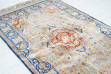 Extremely Fine Antique Silk Hereke Rug Signed by the Master Weaver 2'6'' x 4'1''