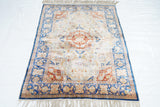 Extremely Fine Antique Silk Hereke Rug Signed by the Master Weaver 2'6'' x 4'1''