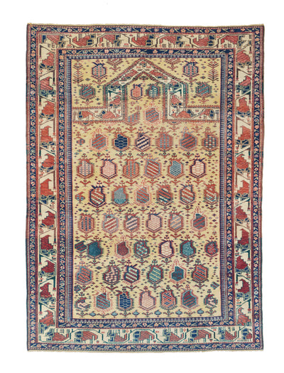 Antique Caucasian Shirvan Rug 4'4'' x 6'1''