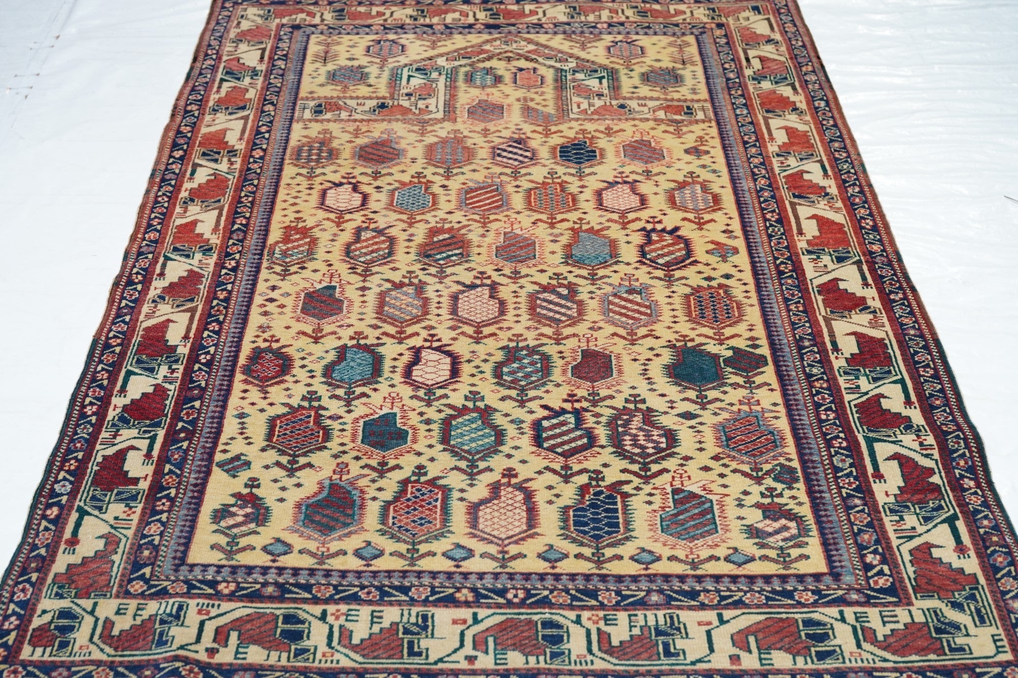 Antique Caucasian Shirvan Rug 4'4'' x 6'1''