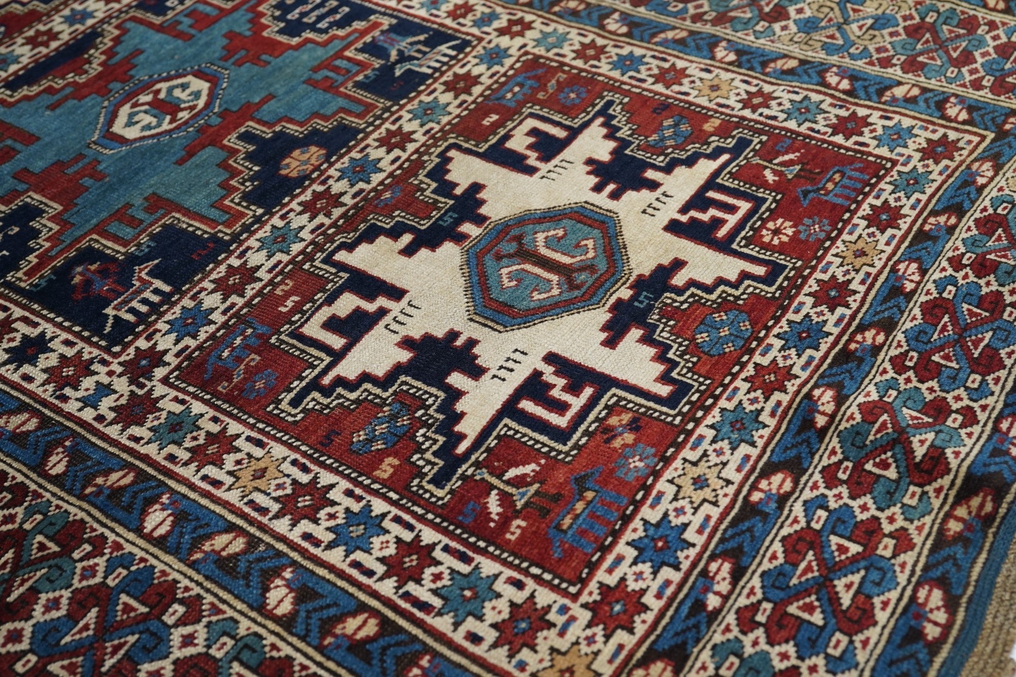 Antique Caucasian Shirvan Rug 3'8'' x 8'3''