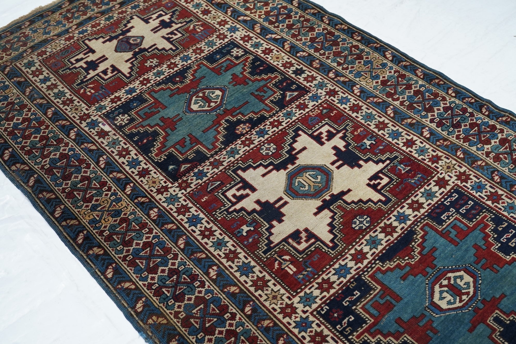 Antique Caucasian Shirvan Rug 3'8'' x 8'3''