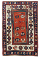 Antique Caucasian Kazak Rug 4'2'' x 6'4''