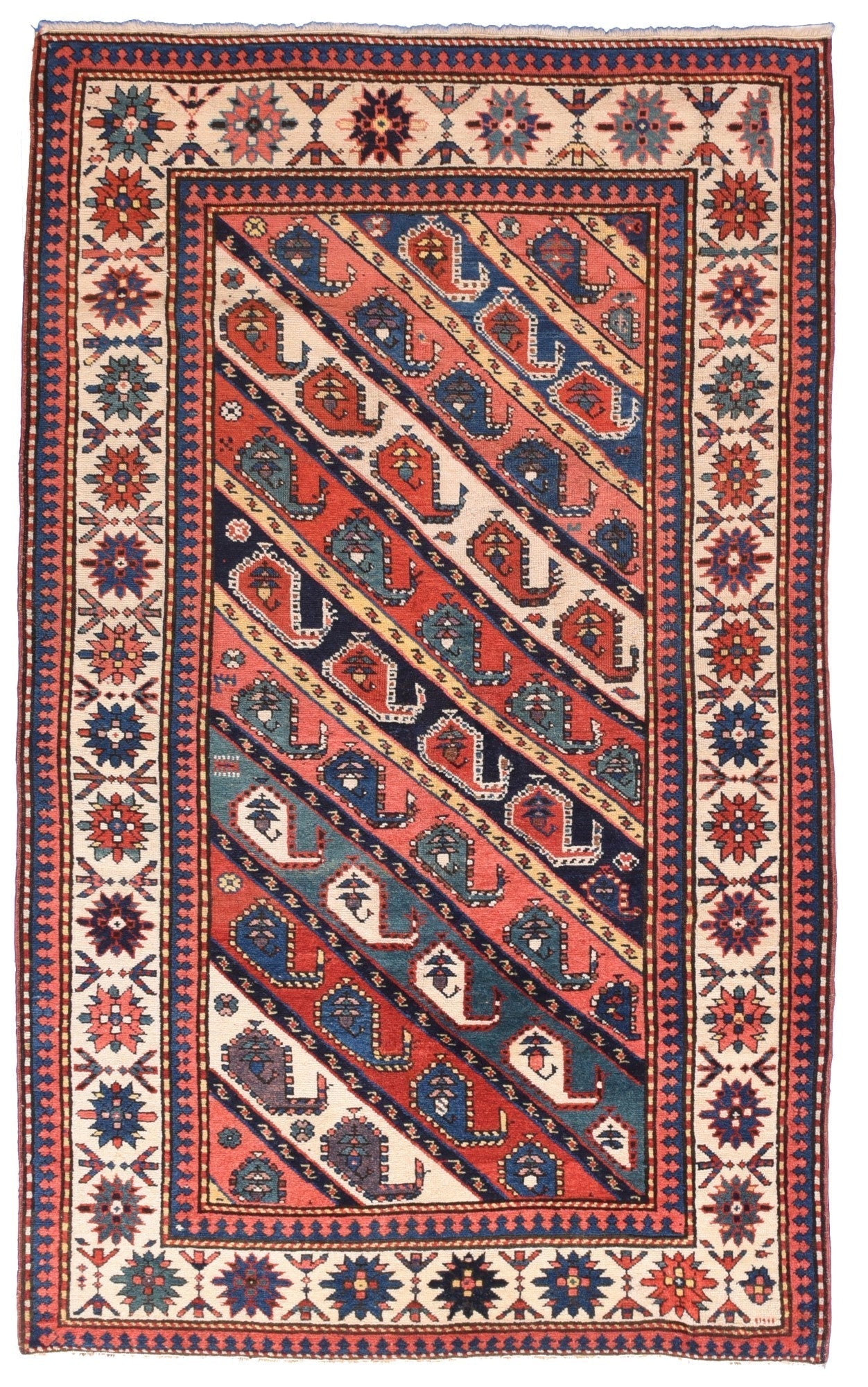 Antique Russian Kazak Rug 4'2'' x 6'11''