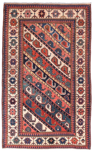 Antique Kazak Rug 4'2'' x 6'11''