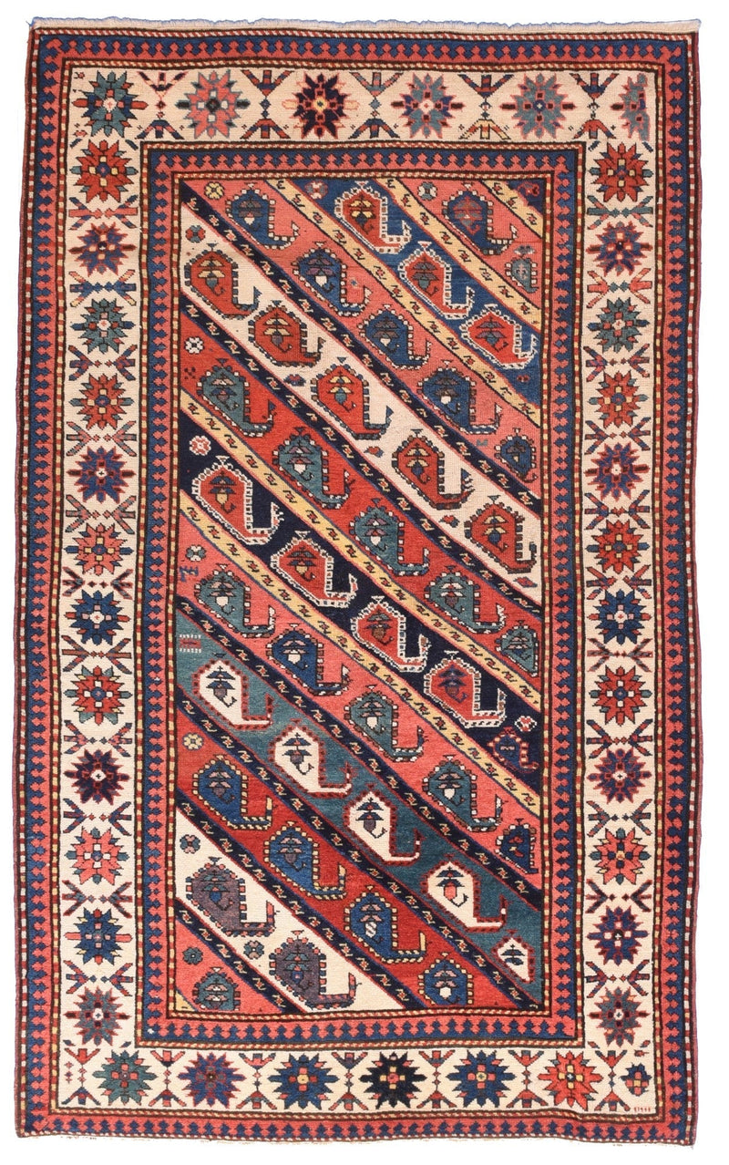 Antique Kazak Rug 4'2'' x 6'11''