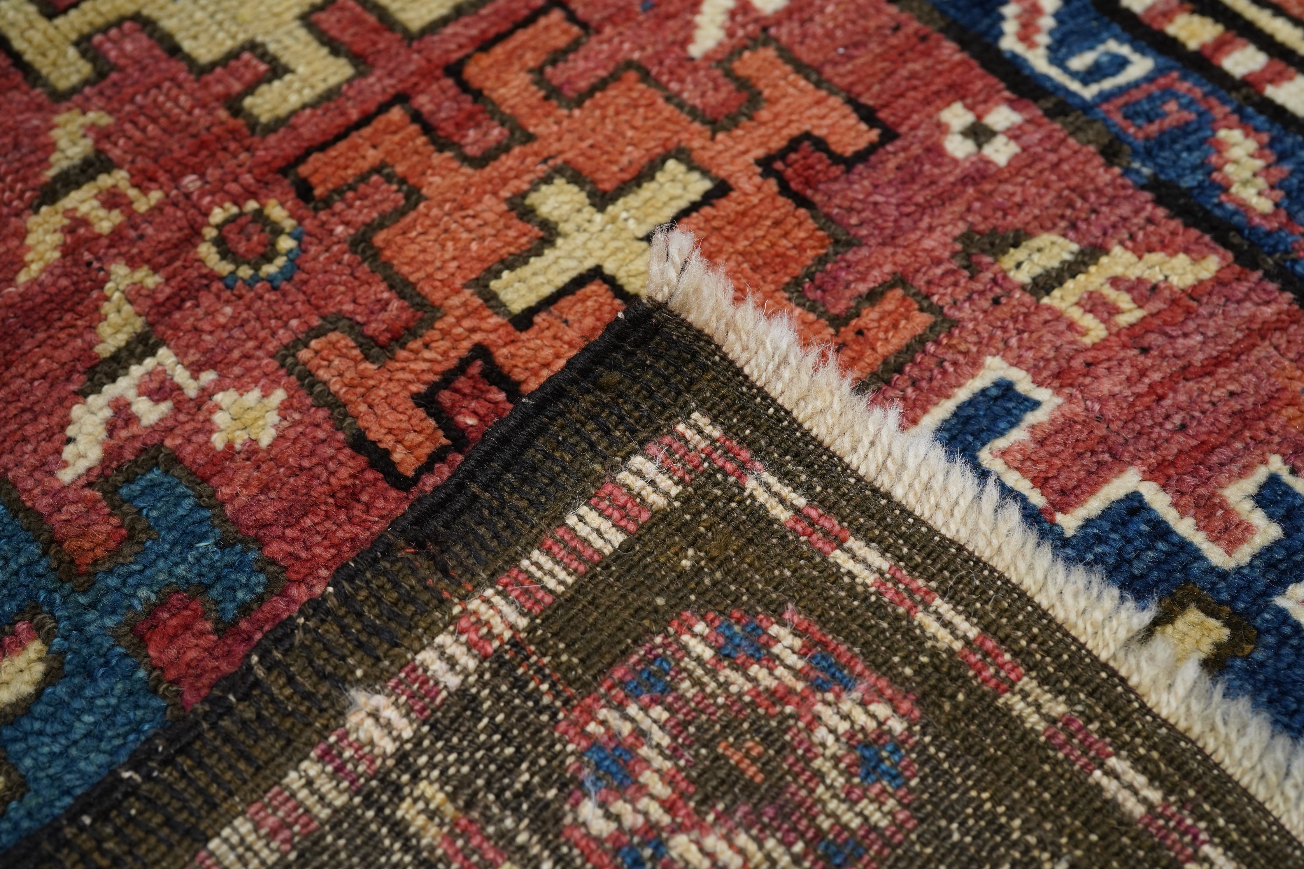 Antique Caucasian Kazak Borcholo Rug 4'7'' x 8'0''
