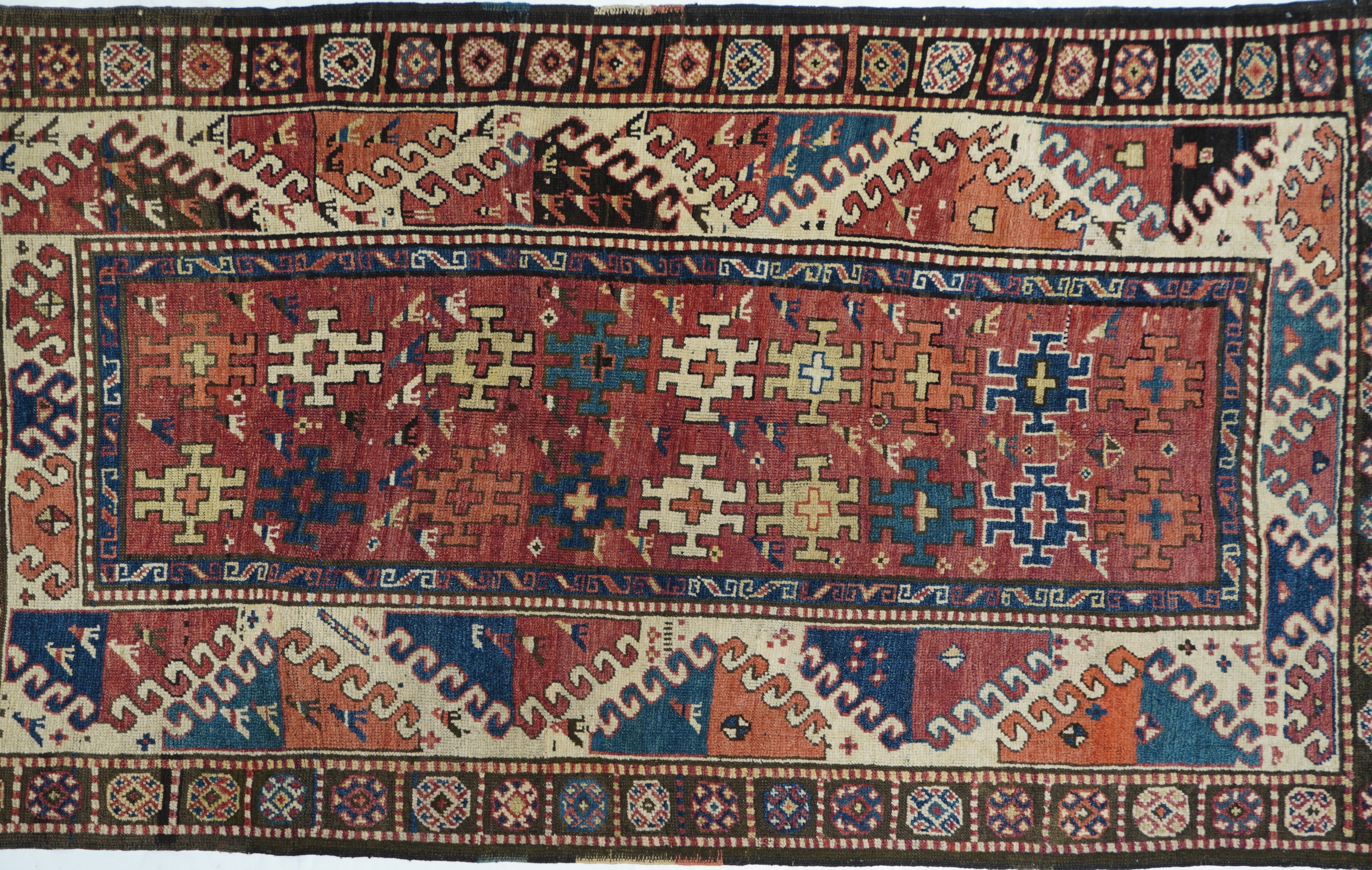 Antique Caucasian Kazak Borcholo Rug 4'7'' x 8'0''