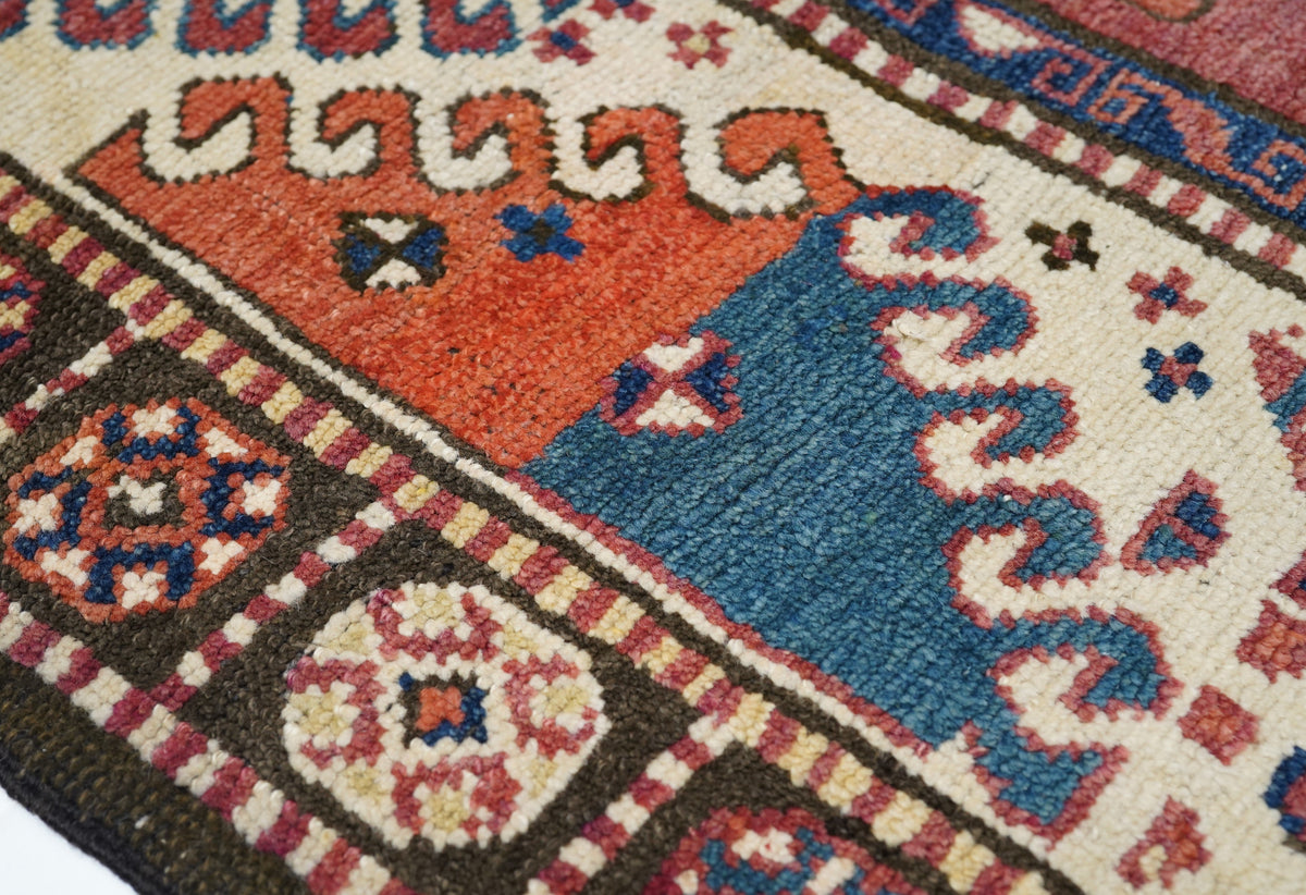 Antique Caucasian Kazak Borcholo Rug 4'7'' x 8'0''