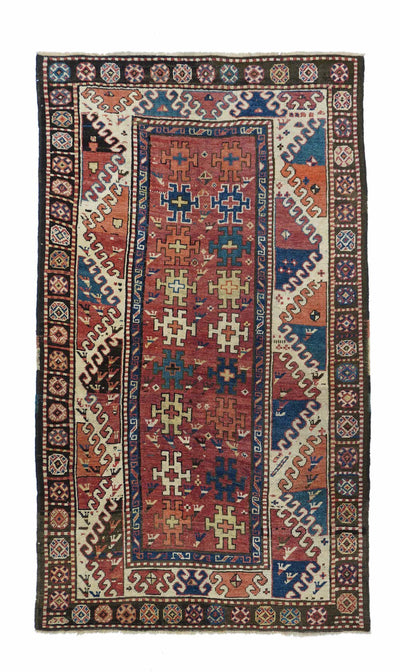 Antique Caucasian Kazak Borcholo Rug 4'7'' x 8'0''