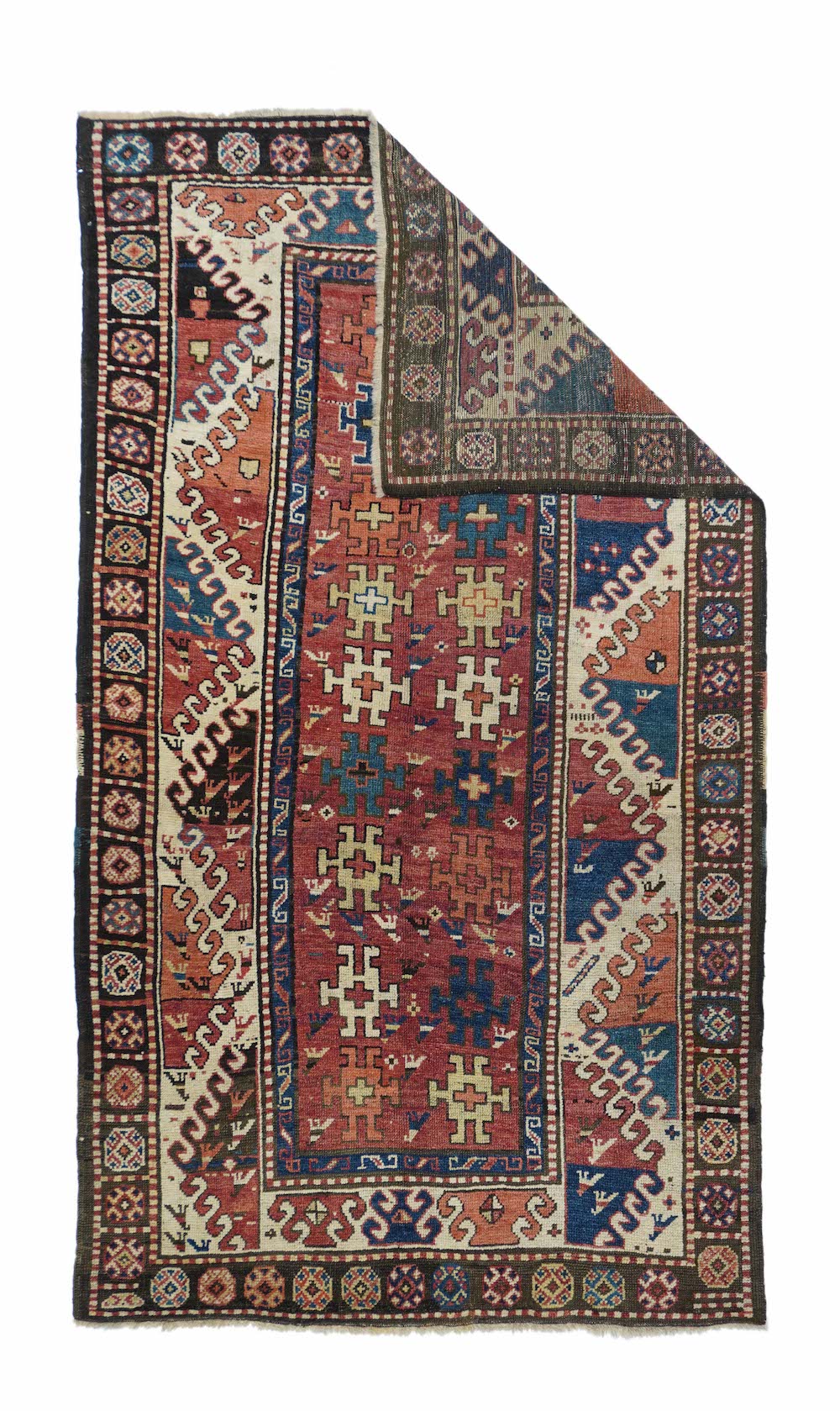 Antique Caucasian Kazak Borcholo Rug 4'7'' x 8'0''