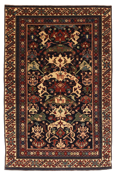 Vintage Caucasian Shirvan Rug 4'0'' x 6'3''