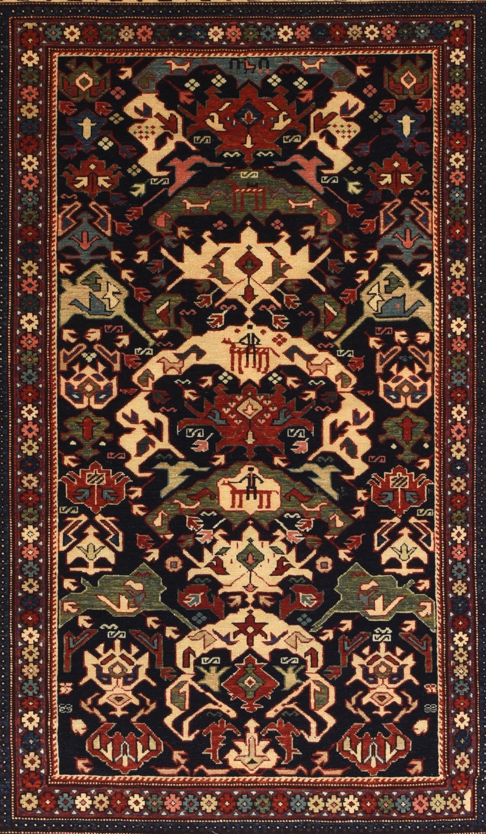 Vintage Caucasian Shirvan Rug 4'0'' x 6'3''