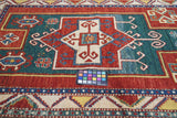 Vintage Caucasian Kazak Fachralo Rug 4'0'' x 5'2''