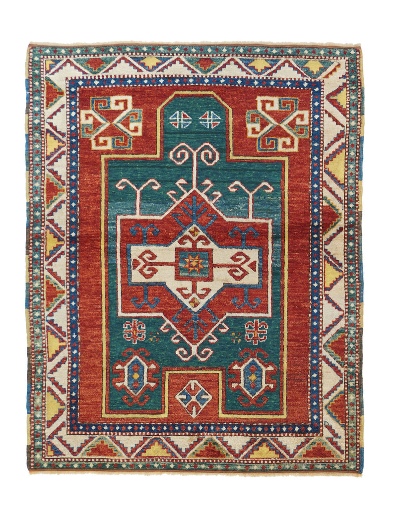 Vintage Caucasian Kazak Fachralo Rug 4'0'' x 5'2''