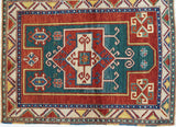 Vintage Caucasian Kazak Fachralo Rug 4'0'' x 5'2''