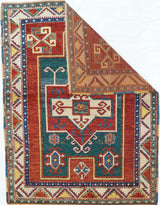 Vintage Caucasian Kazak Fachralo Rug 4'0'' x 5'2''