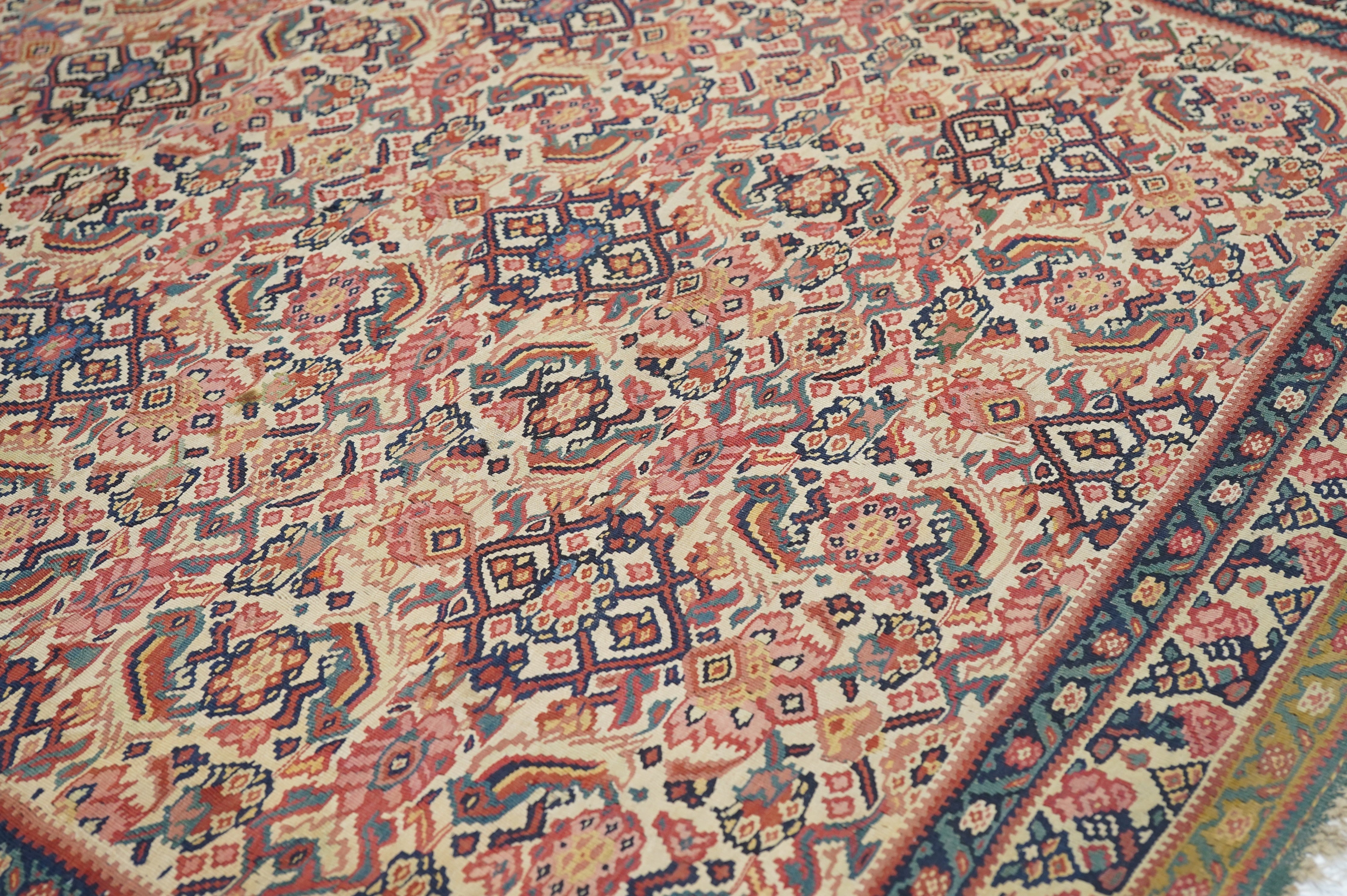 Antique Senneh Kilim Rug 4'7'' x 6'8''