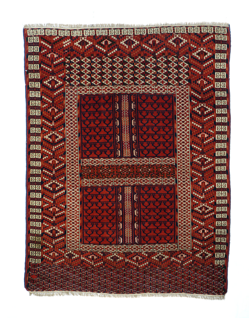 Antique Hachli Bokara Rug 3'7'' x 4'10''