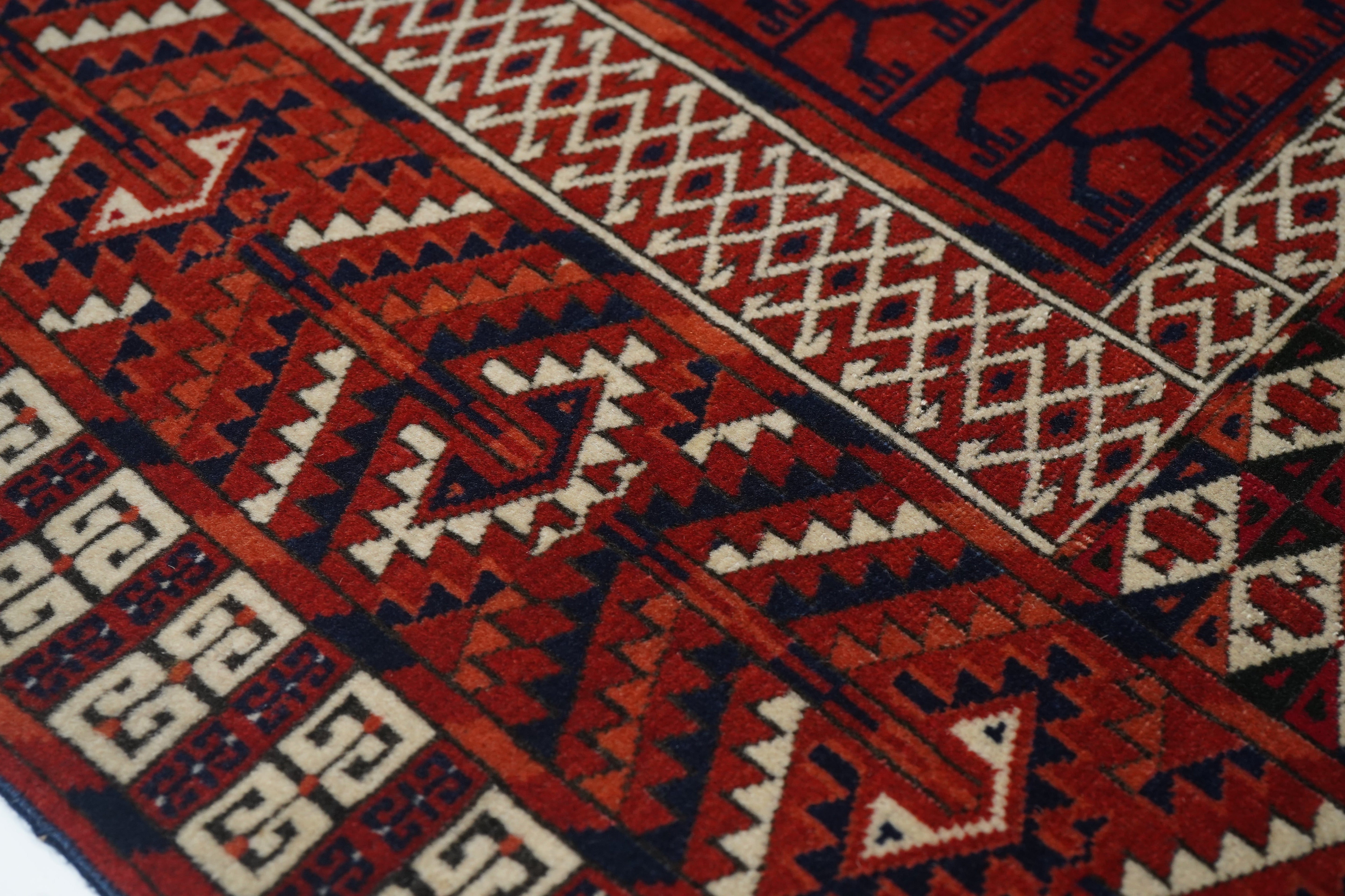 Antique Hachli Bokara Rug 3'7'' x 4'10''