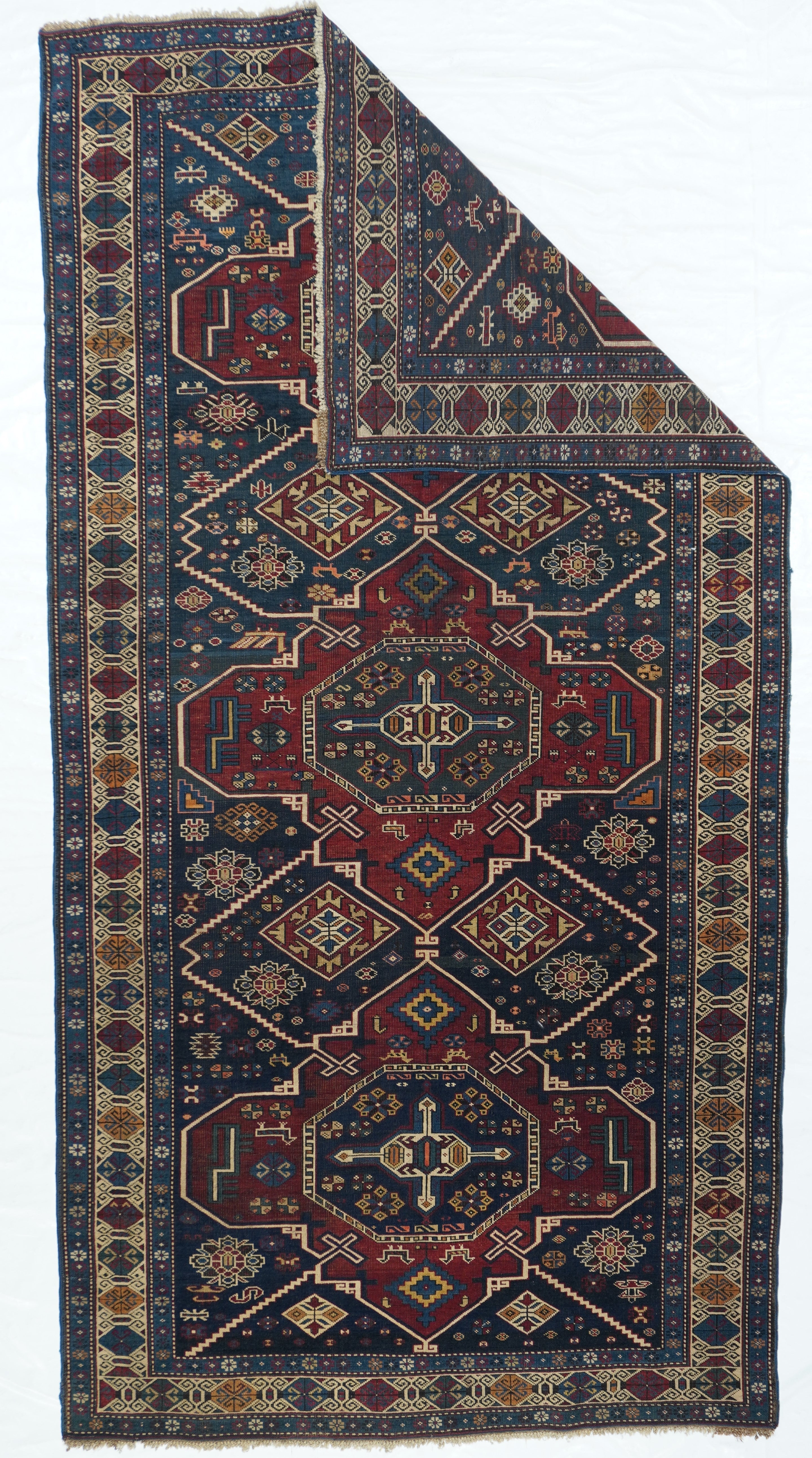 Antique Caucasian Shrivan Rug 4'4'' x 8'5''