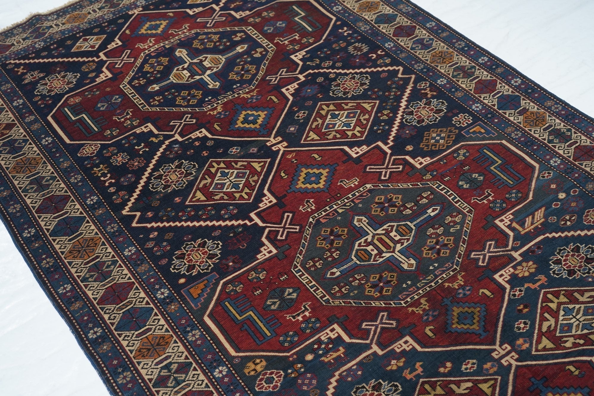 Antique Caucasian Shrivan Rug 4'4'' x 8'5''