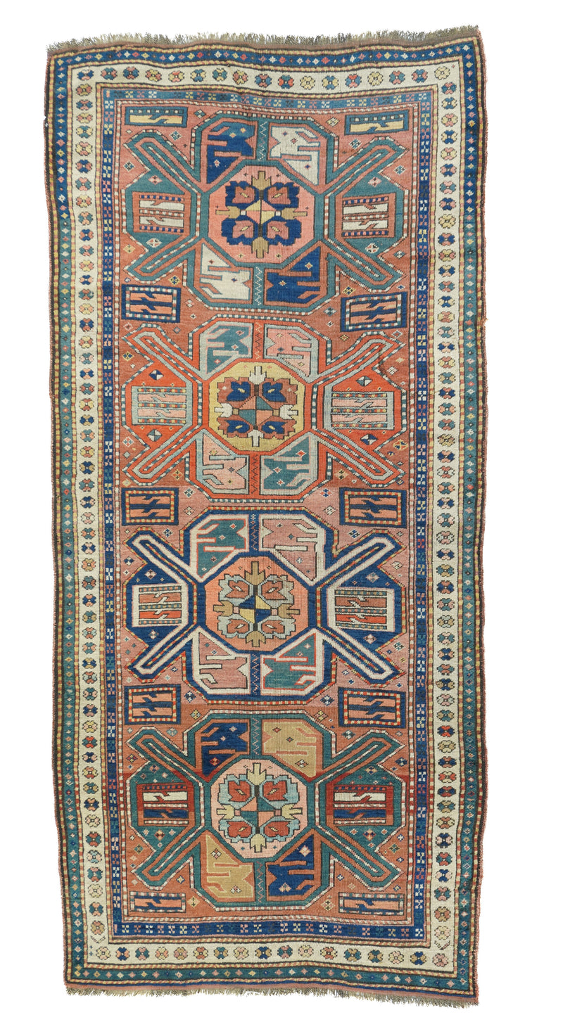 Antique Caucasian Kazak Rug 3'11'' x 8'7''