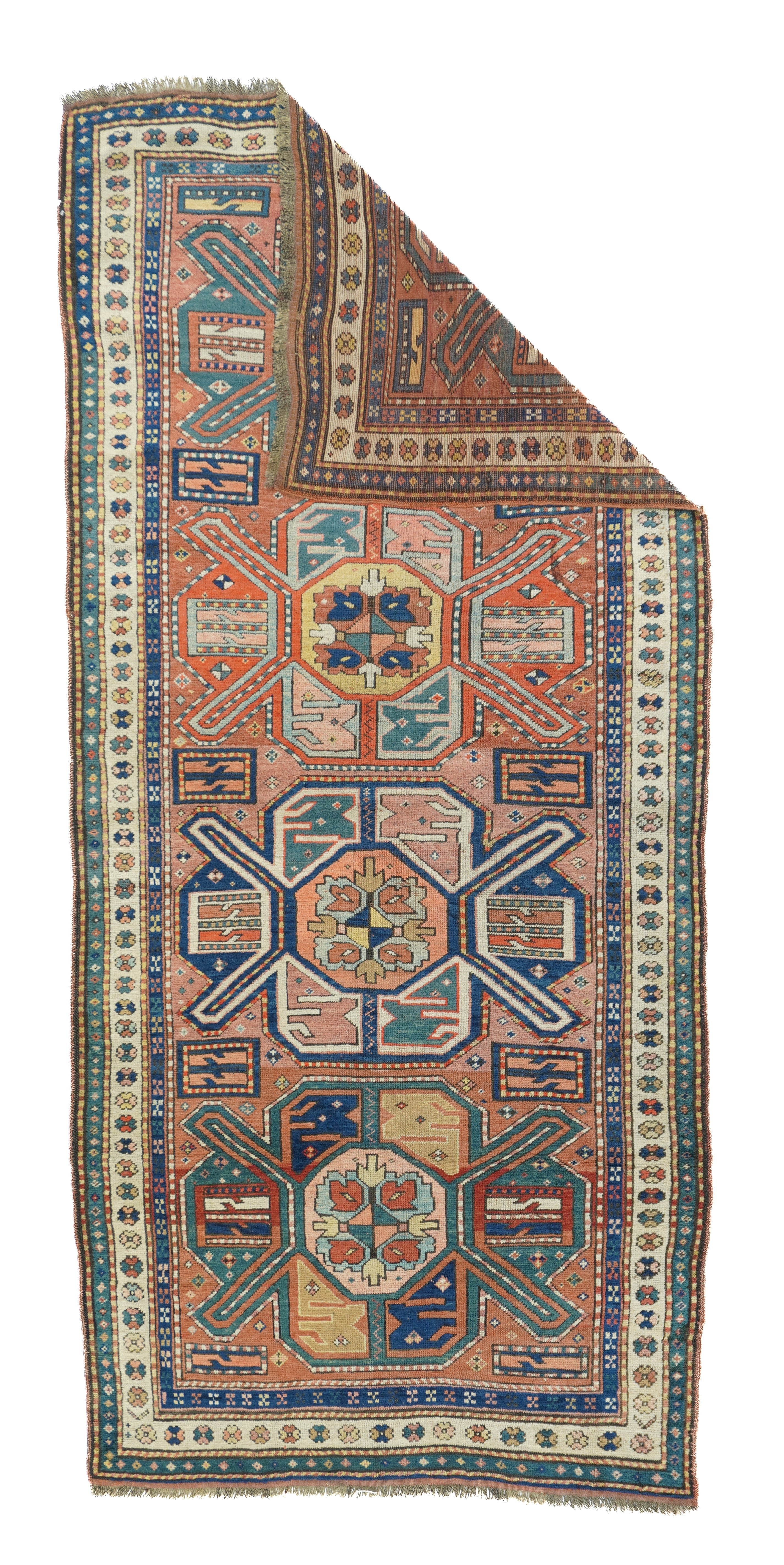 Antique Caucasian Kazak Rug 3'11'' x 8'7''