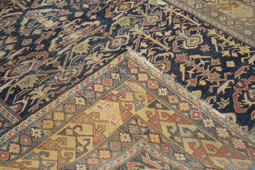 Antique Caucasian Shirvan Rug 4'3'' x 5'5''