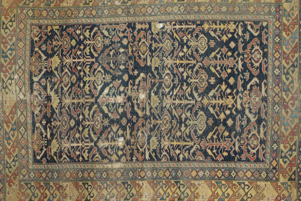 Antique Caucasian Shirvan Rug 4'3'' x 5'5''
