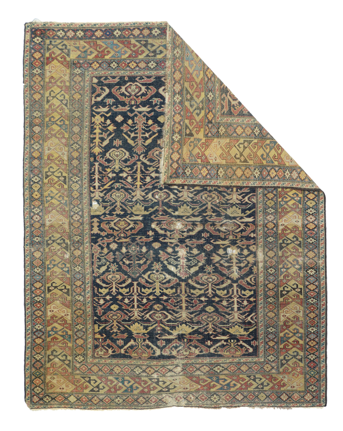 Antique Caucasian Shirvan Rug 4'3'' x 5'5''
