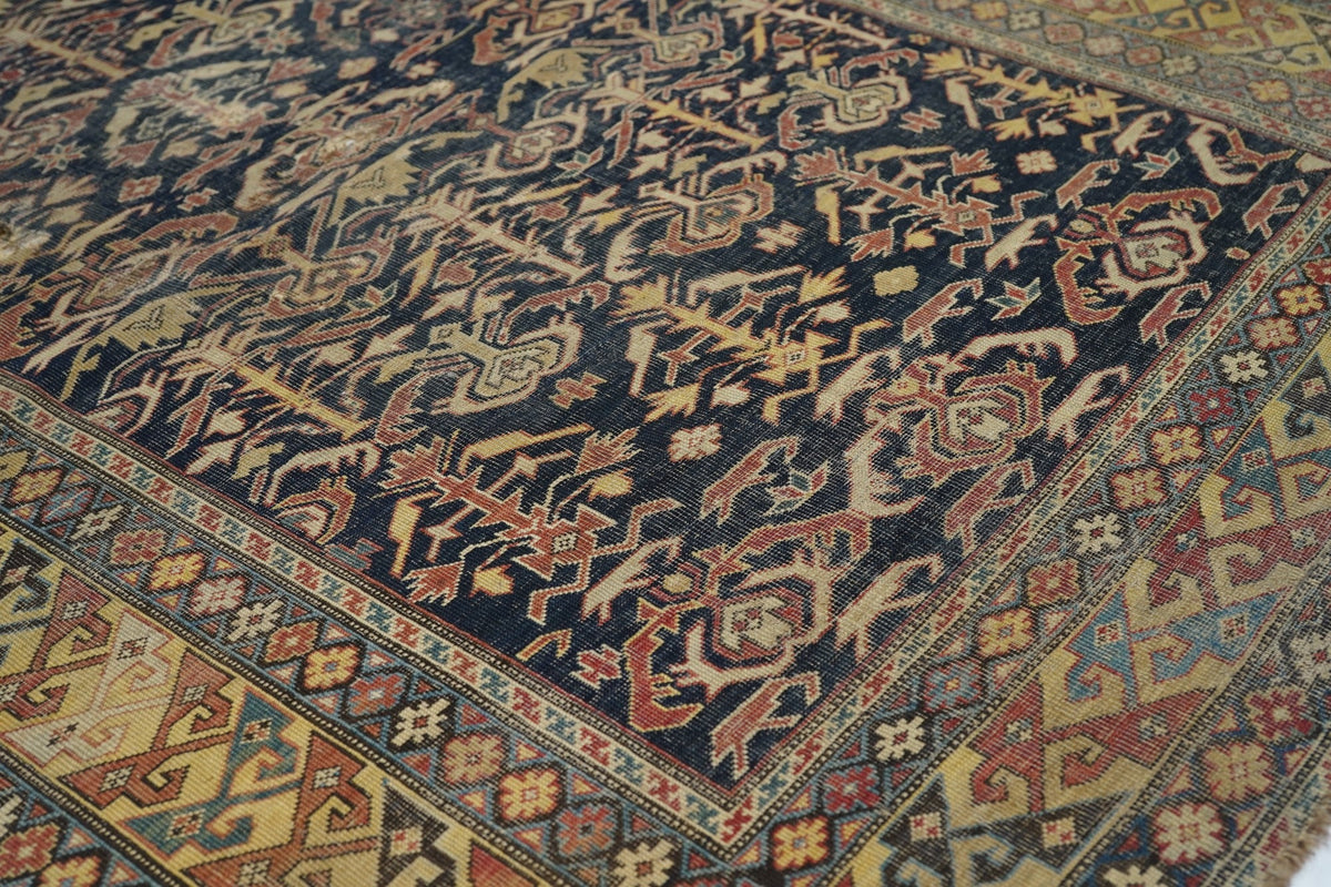 Antique Caucasian Shirvan Rug 4'3'' x 5'5''