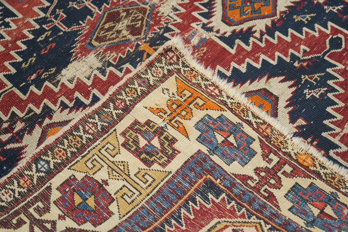 Antique Caucasian Shirvan Rug 3'7'' x 4'6''