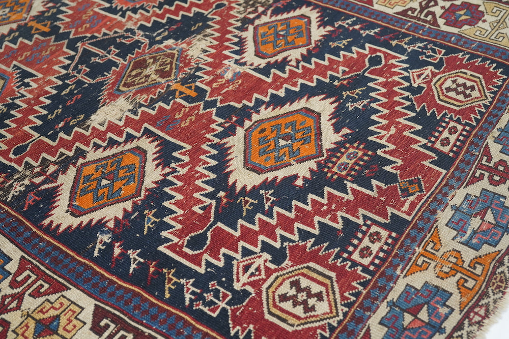 Antique Caucasian Shirvan Rug 3'7'' x 4'6''