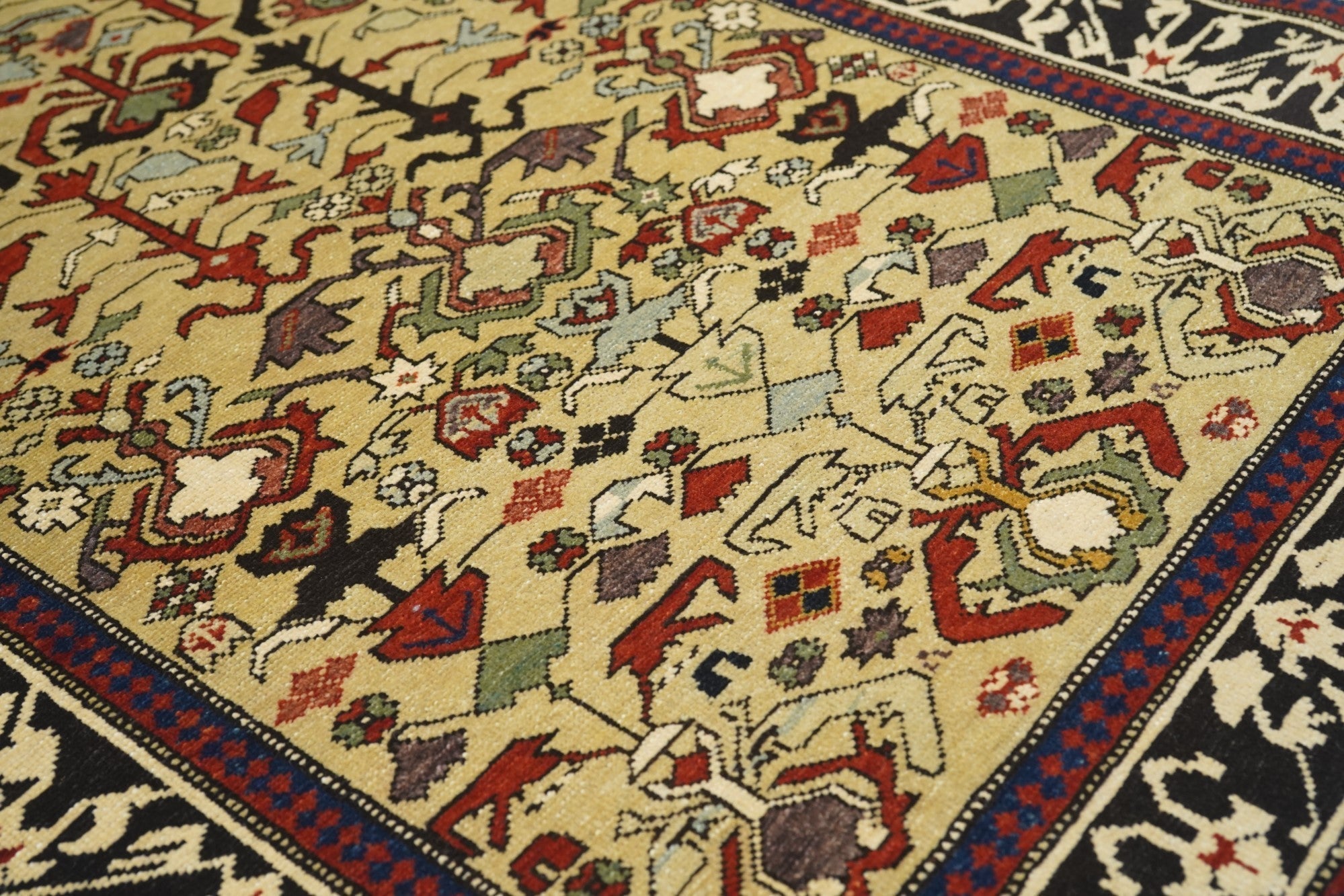 Vintage Caucasian Shirvan Rug 3'3'' x 5'10''