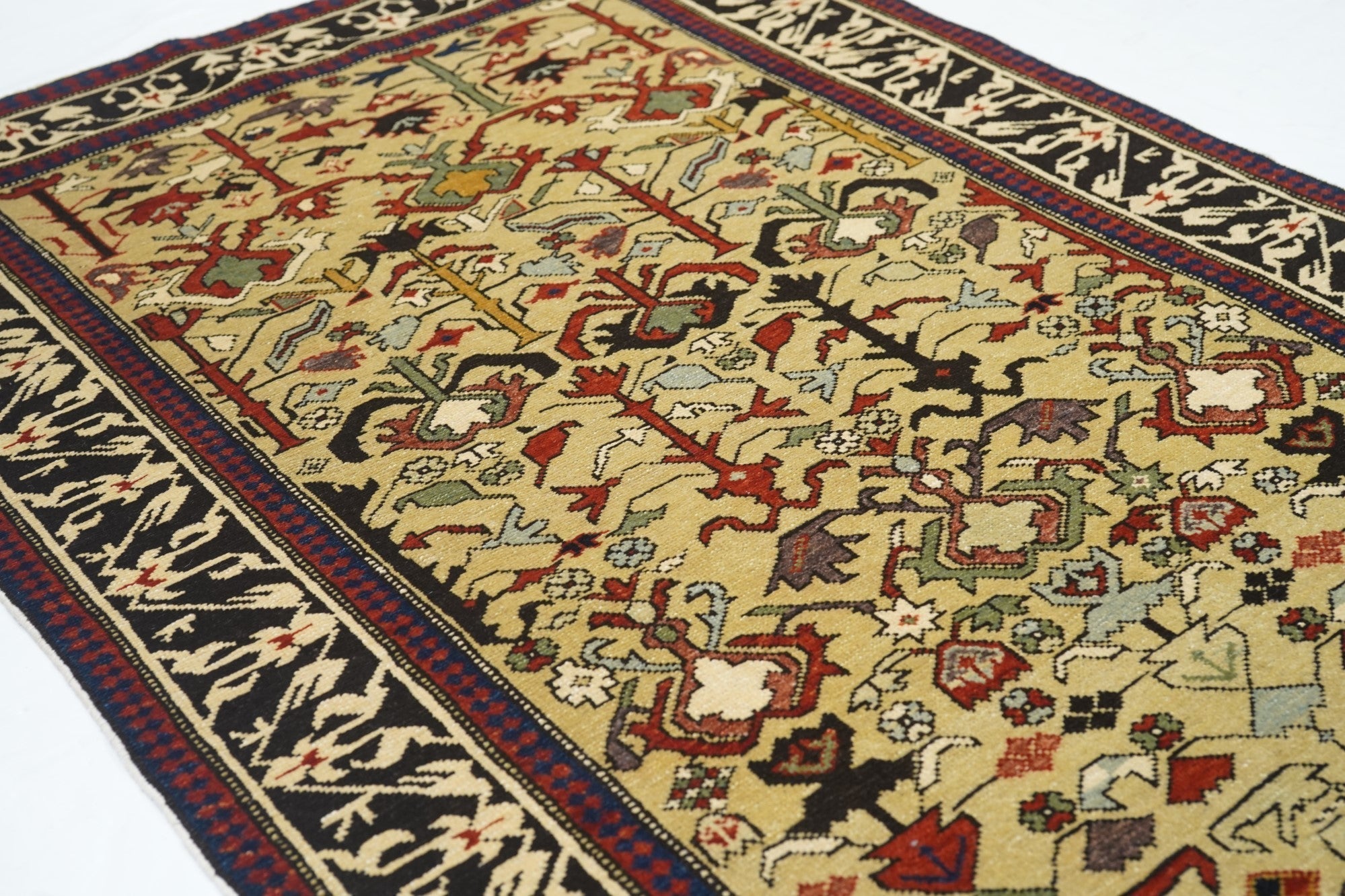Vintage Caucasian Shirvan Rug 3'3'' x 5'10''