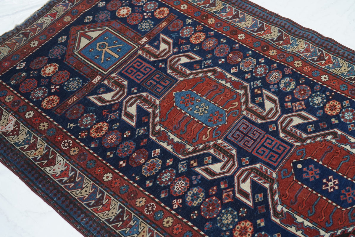 Antique Caucasian Shirvan Rug 3'6'' x 5'5''