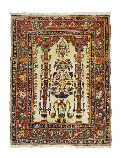 Antique Haji Jalili Tabriz Rug 4'5'' x 5'11''