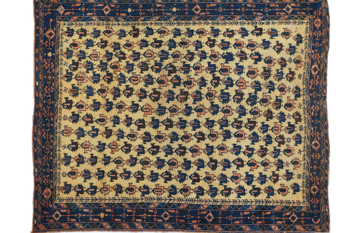 Antique Tribal Afshar Rug 3'9'' x 4'8''