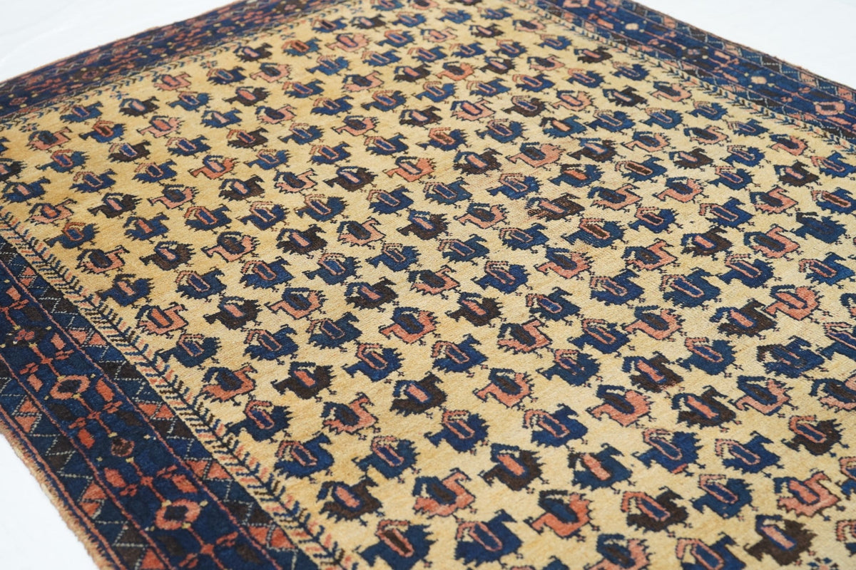 Antique Tribal Afshar Rug 3'9'' x 4'8''