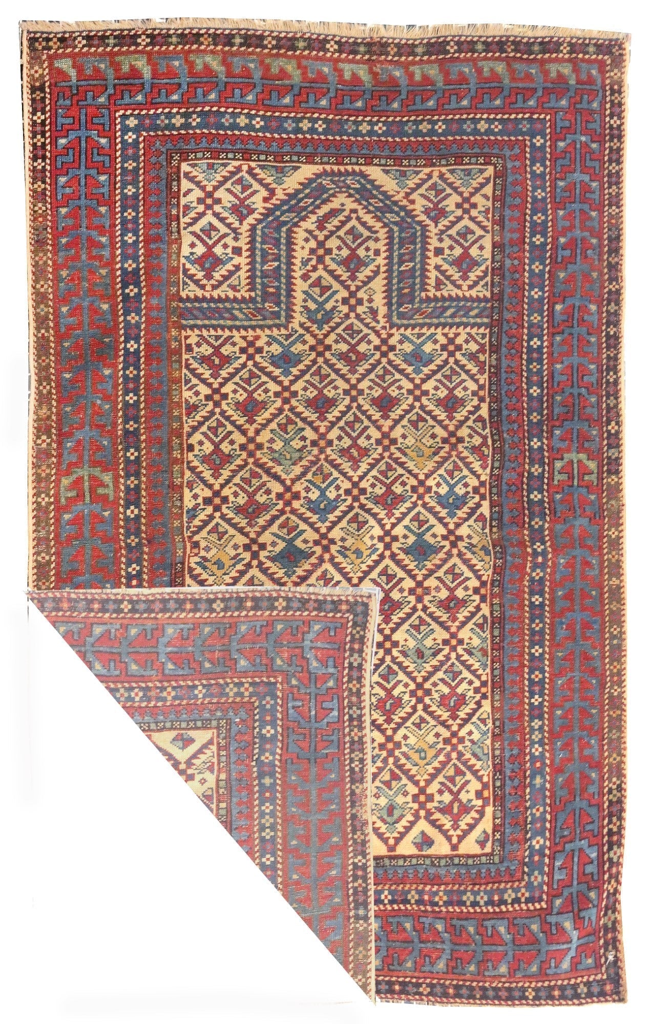 Antique Caucasian Daghestan Shirvan Rug 3'1'' x 4'3''