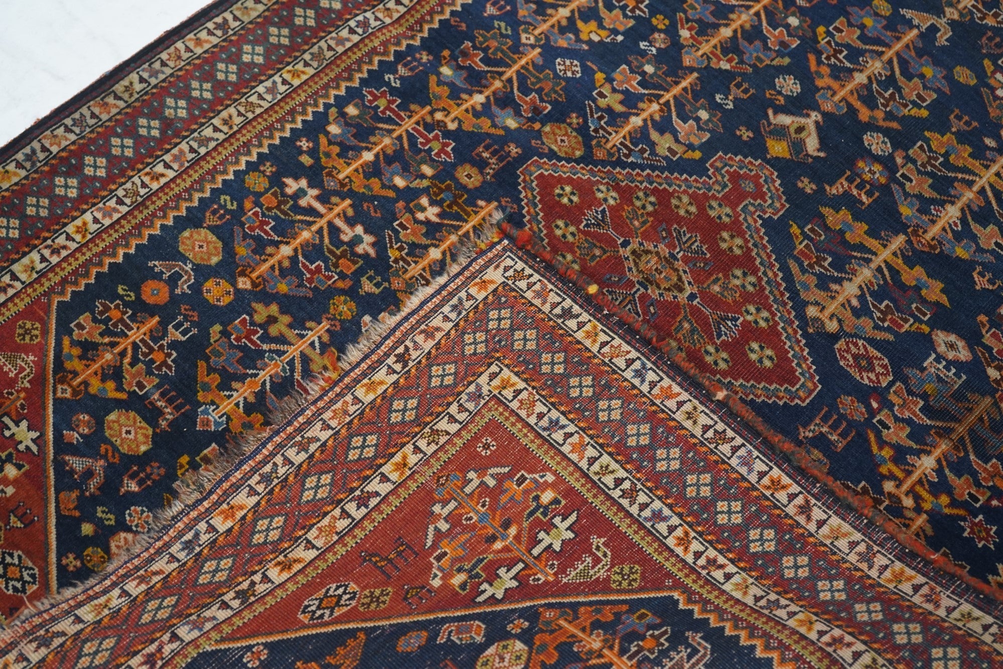 Antique Qashqai Rug 3'8'' x 4'10''