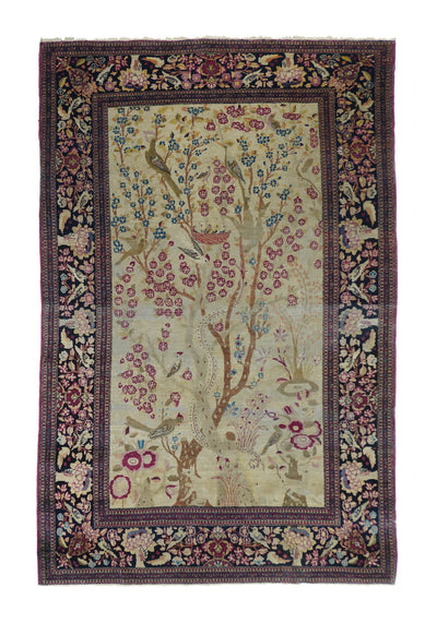 Antique  Isfahan Rug 4'3'' x 6'10''